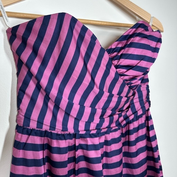 Anthropologie Corey Lynn Calter Navy & Purple Strapless Mini Dress Size 4 - Picture 2 of 8
